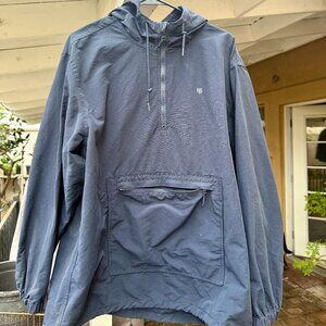 Brixton Patrol Anorak Jacket XL Dusty Blue Hooded Windbreaker